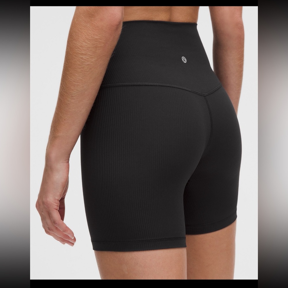 Lululemon Align Ribbed HR Short 6” Black NWT Size 4